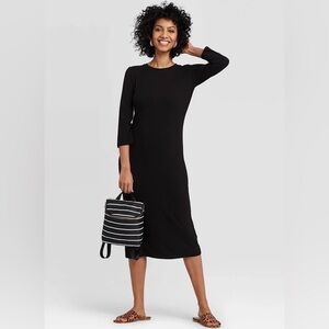 NWT A New Day Black Sheath Midi Dress